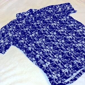 Hawaiian men’s Hawaiian 100% Cotton shirt pineapples floral L black